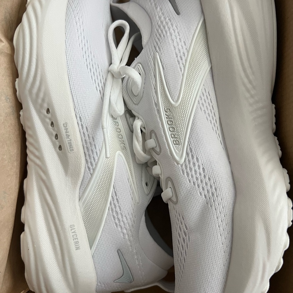 Brooks White and Gray Women's Running Shoes